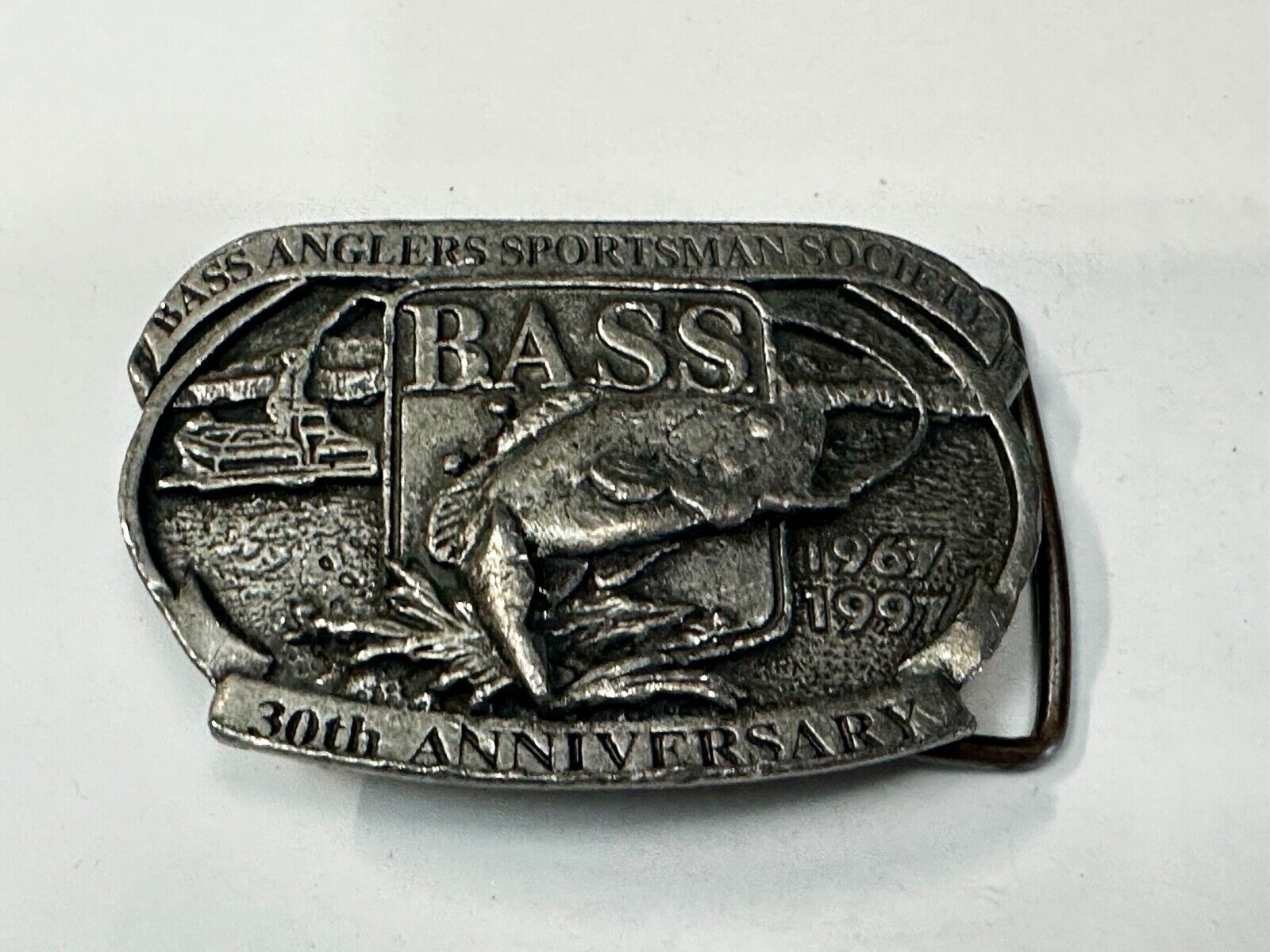 30th Anniversary  BASS Anglers Sportsman Society Fishing Fishermans Belt Buckle