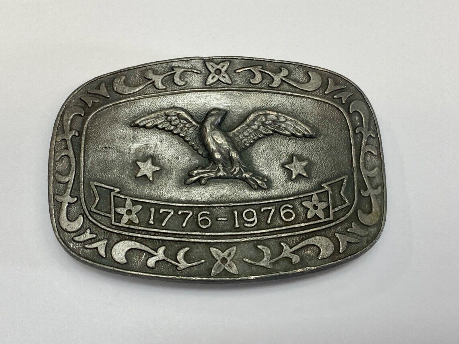 Bicentennial Celebration Patriotic repaired belt buckle by Celebrity