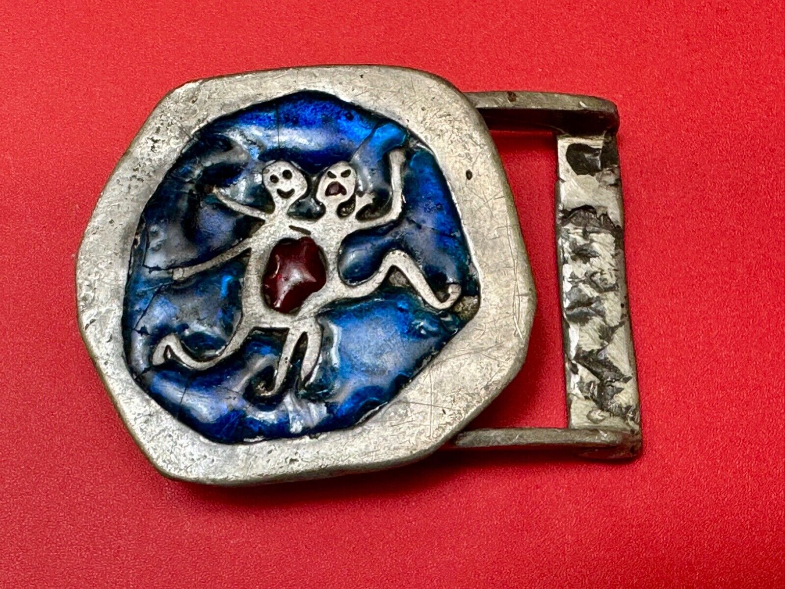 two southwestern vibe - ghosts / couple in love interesting colored belt buckle