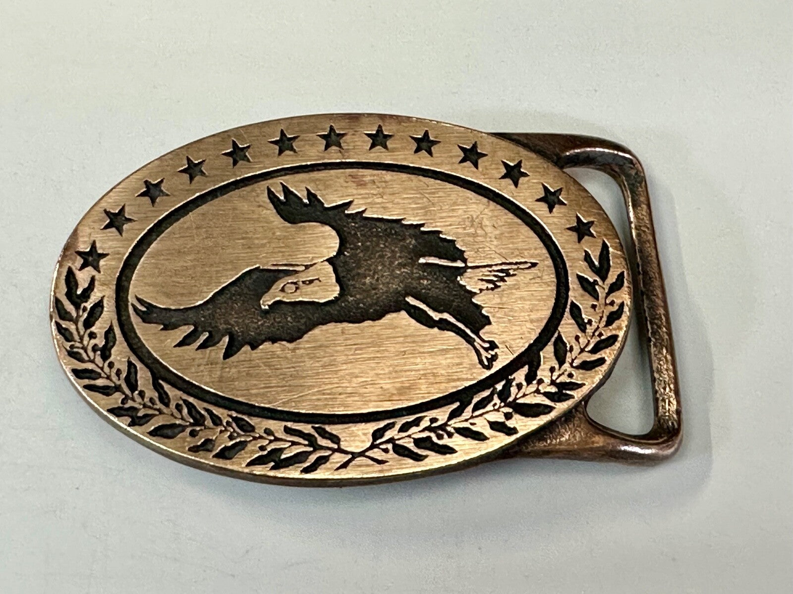 Bald Eagle  Vintage Tech Ether Guild Hippy Style Solid Brass Belt Buckle