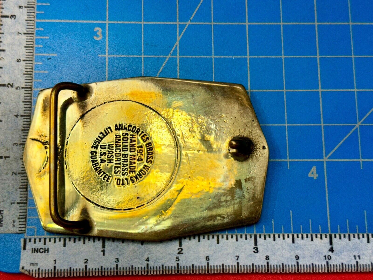 Aegius North American Chemical Company team member brass Anacortes belt buckle