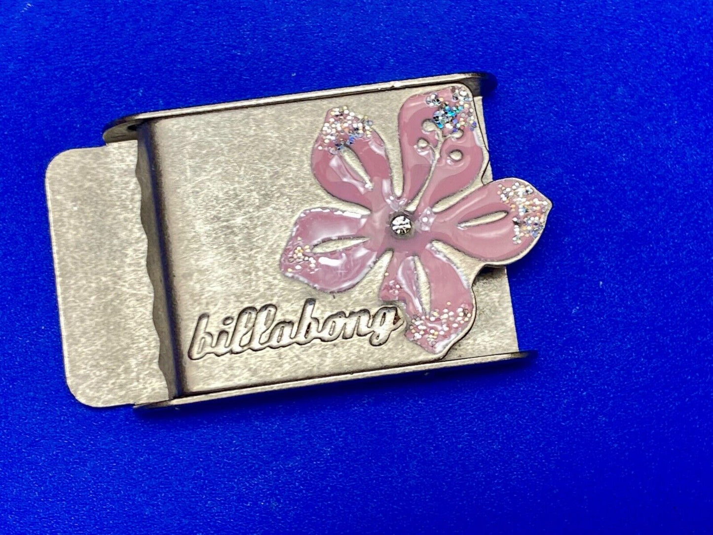 Billabong Belt Buckle Pink & Silver Jeweled Flower - Australian Surf Company