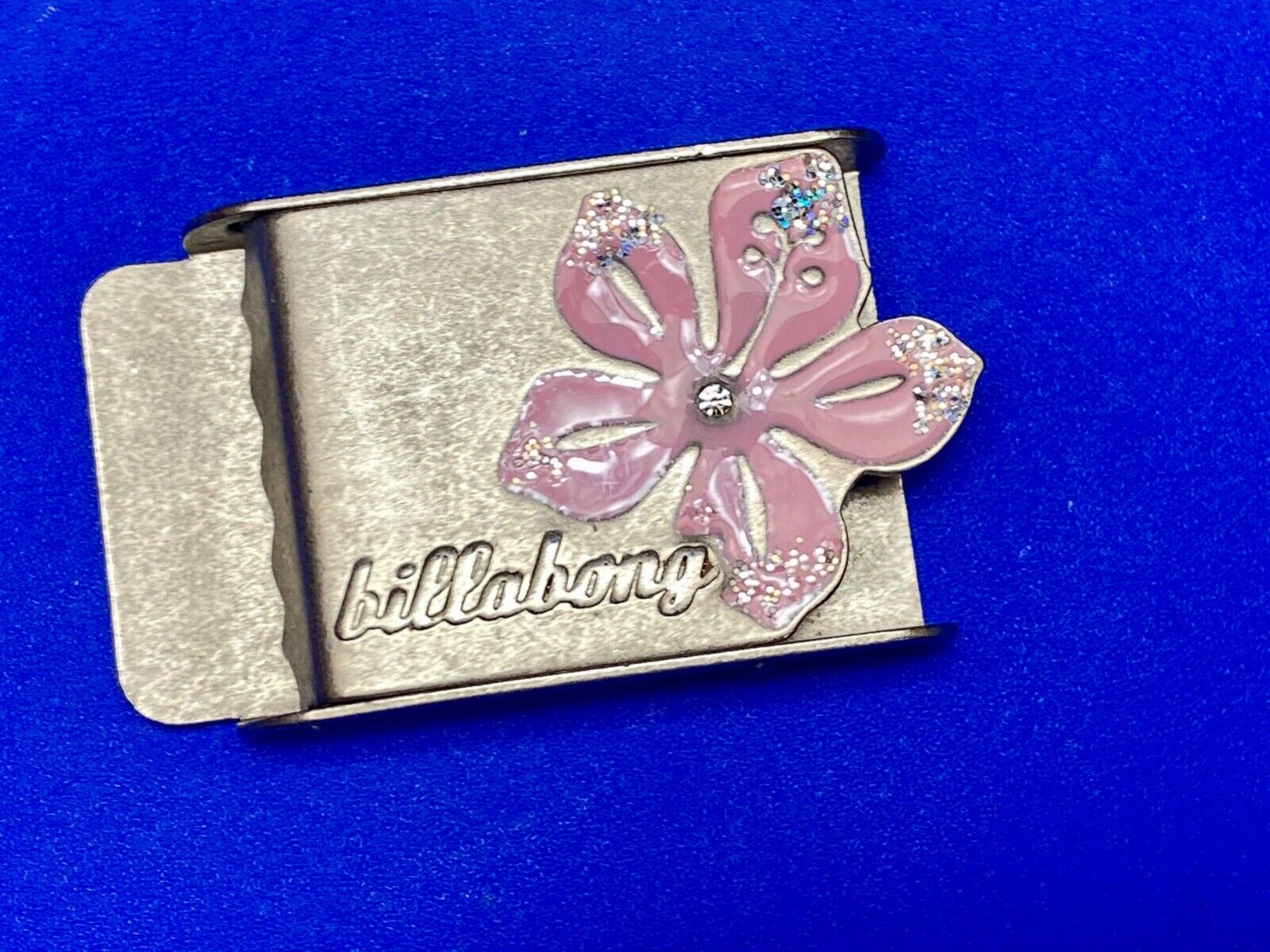 Billabong Belt Buckle Pink & Silver Jeweled Flower - Australian Surf Company