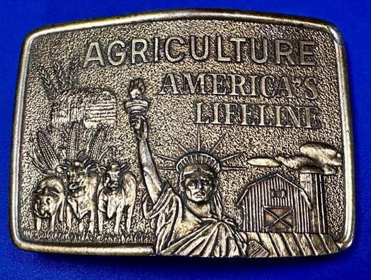 Agriculture America's Lifeline Farming Farmers -Lady Liberty Limited Belt Buckle