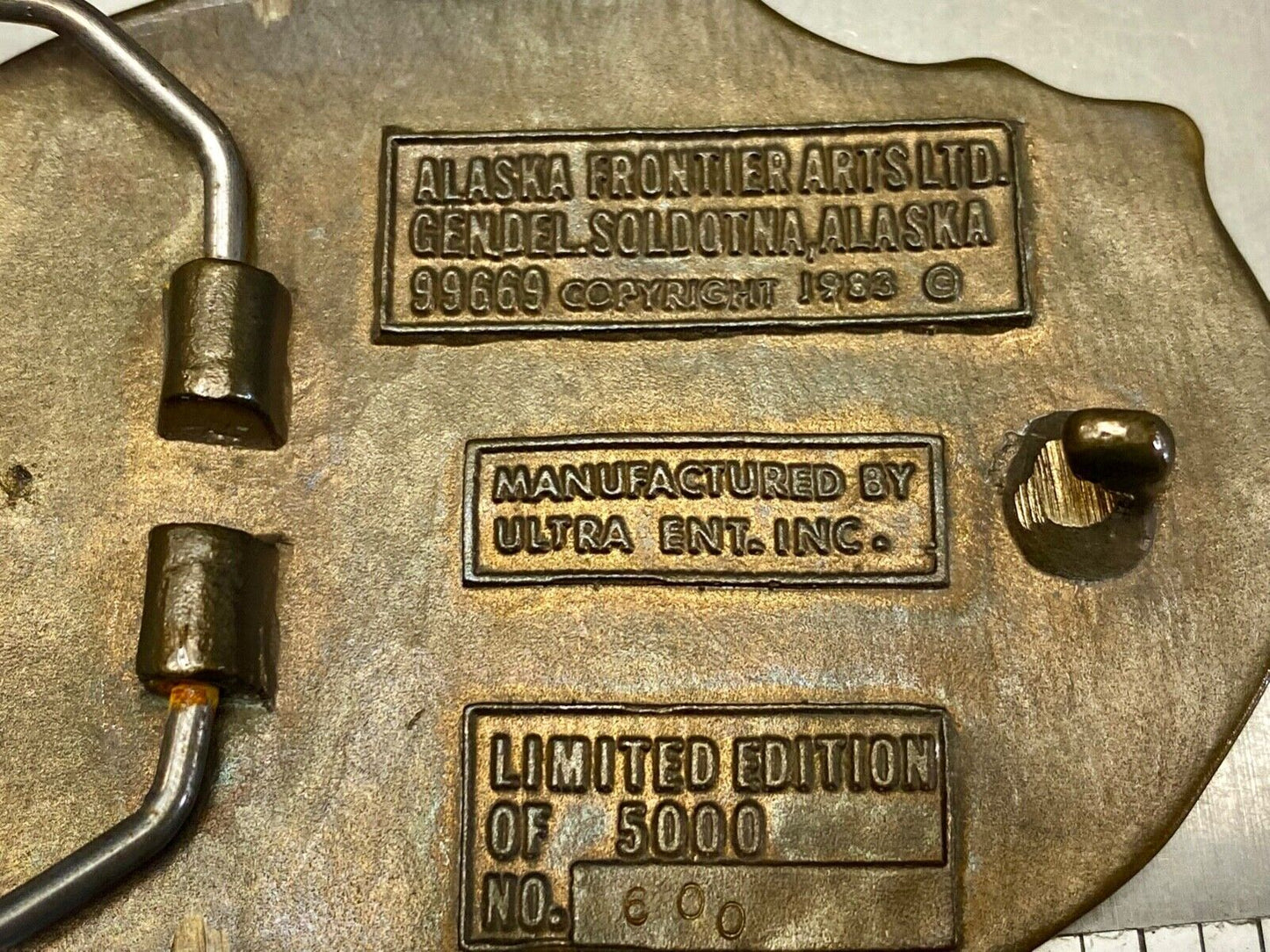 Alaska - The Great Land Vintage 1983 belt buckle - Alaska Frontier Arts LTD