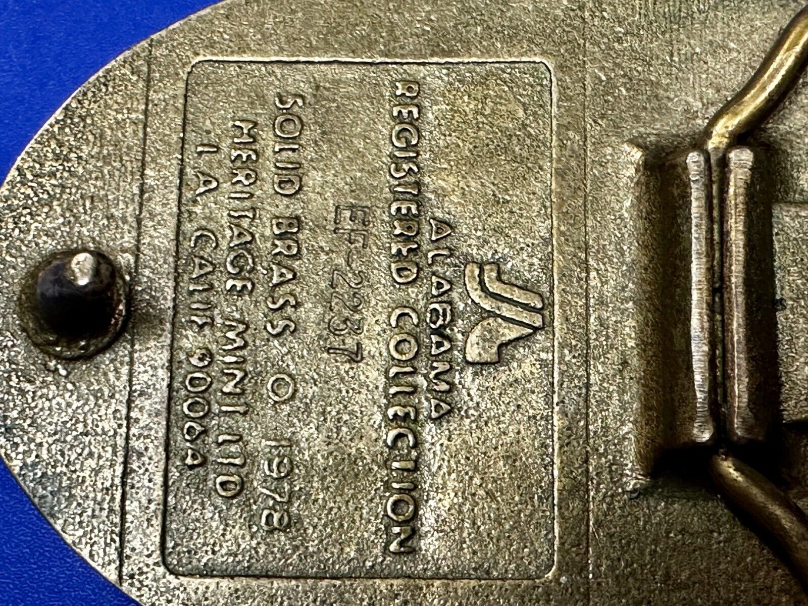 Alabama State Al Statehood Montgomery University Solid Brass 1978 Belt Buckle