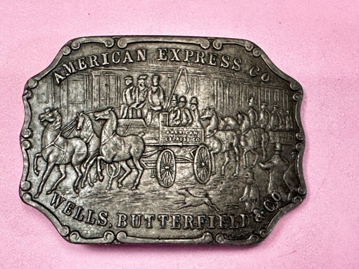 American Express Co Wells Butterfield Vintage Wells Bergamot Belt Buckle C-36