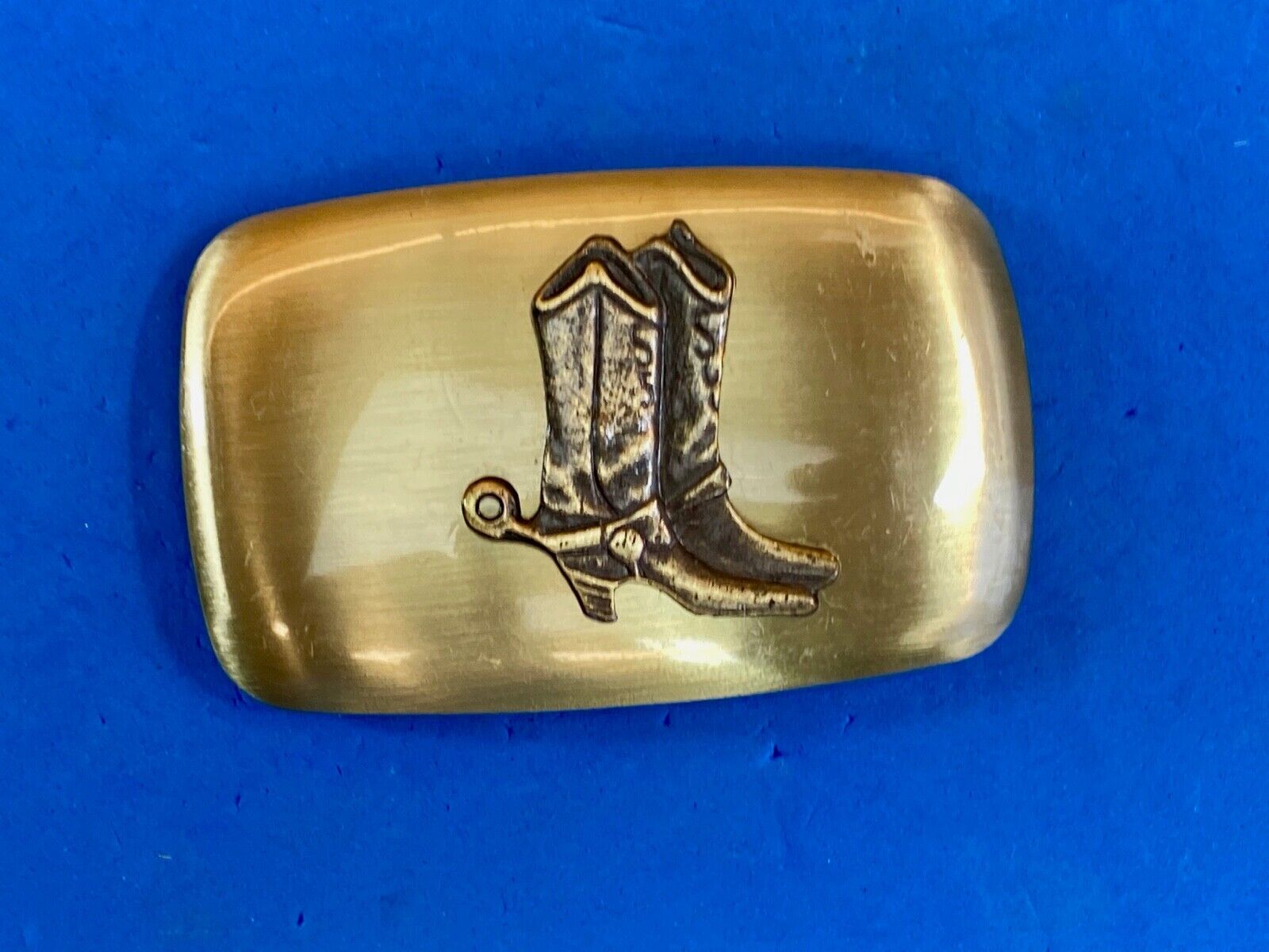 Vintage Chambers Western Rodeo Cowboy Boots With Spurs Belt Buckle 