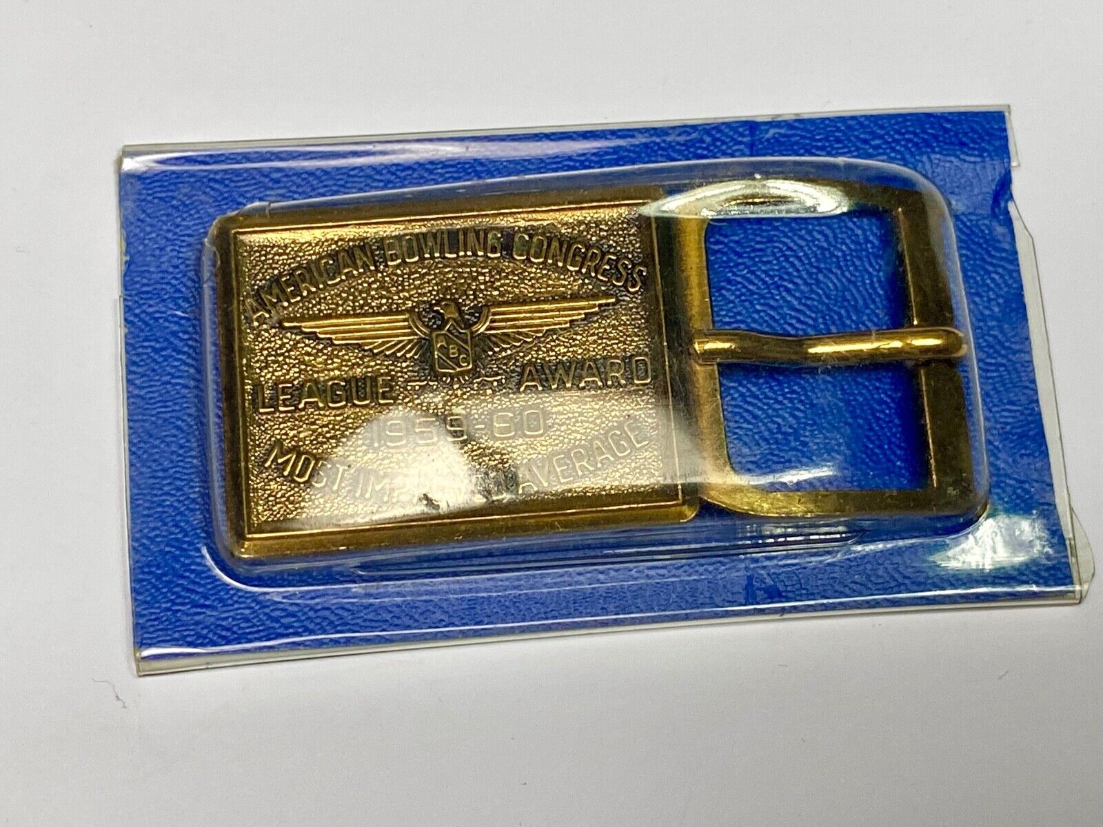 1959 - 1960 Award - Belt Buckle Abc League Award Bowling Most Improved Average