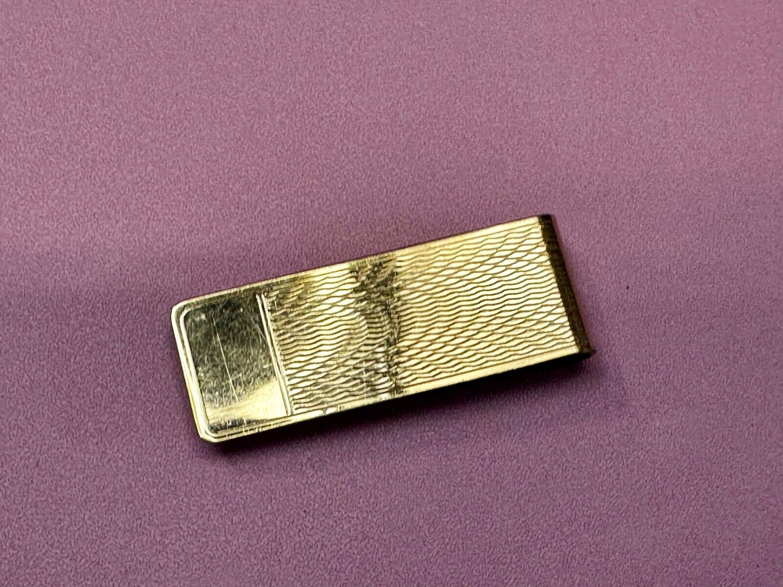 Vintage B.A.Ballou Gold B.A.B. Overlay Engraved Money Clip Holder