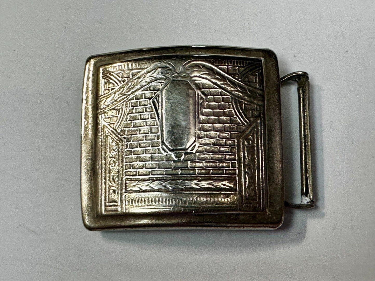 Antique Silver Gold Inlay Belt Buckle Ready To Engrave Letter Monogram Initial
