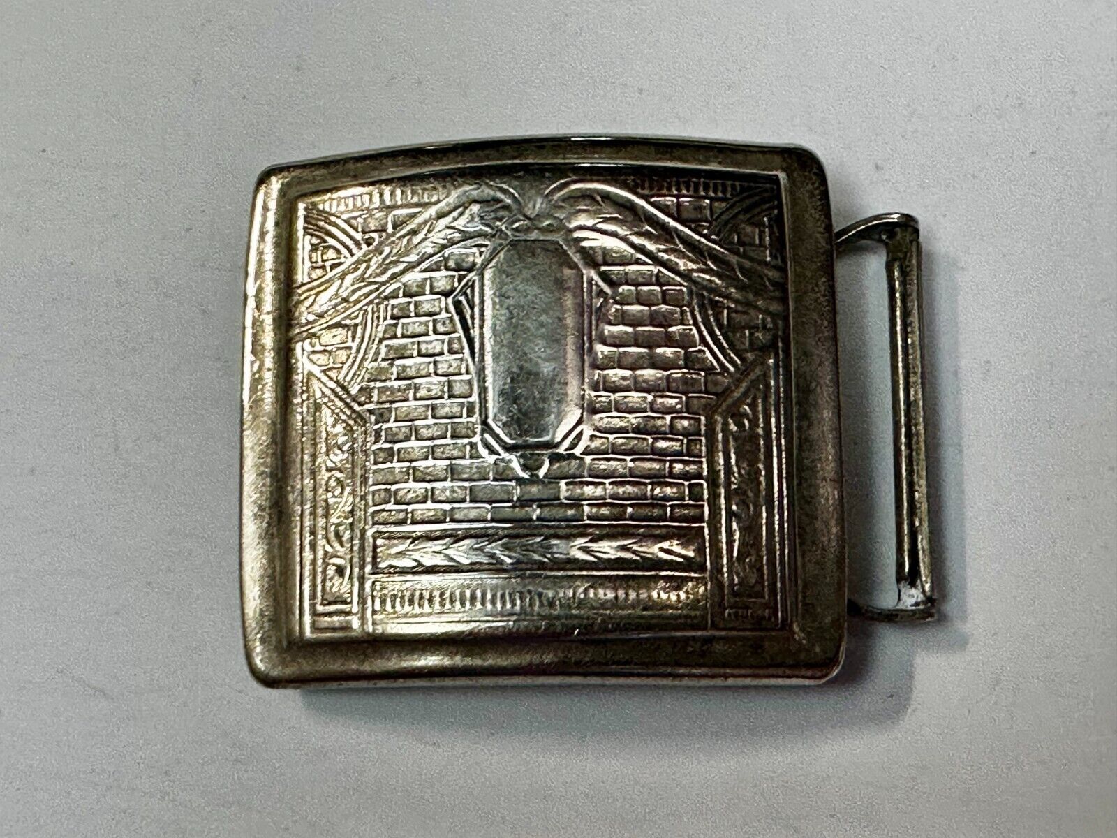 Antique Silver Gold Inlay Belt Buckle Ready To Engrave Letter Monogram Initial