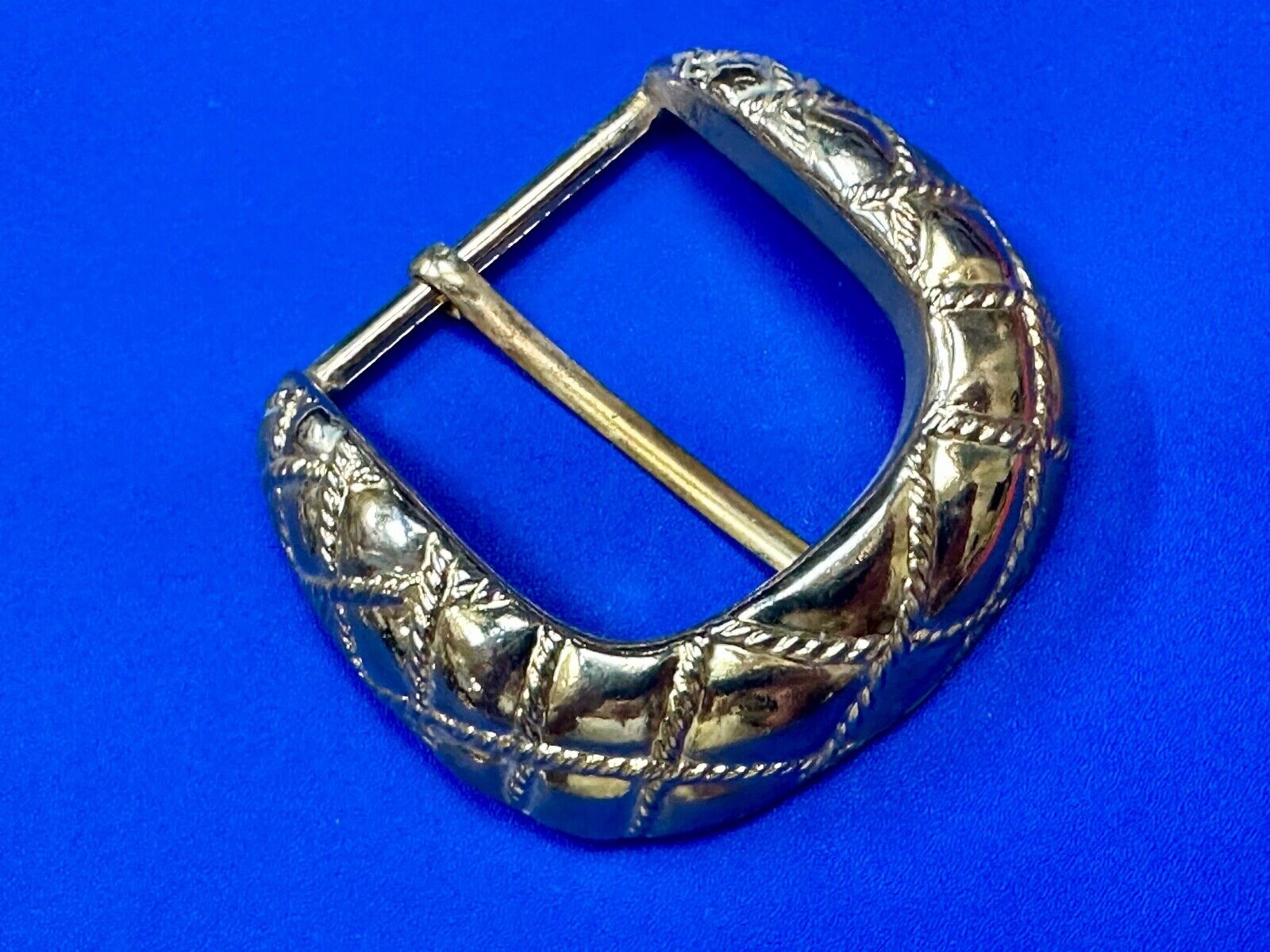 Vintage gold tone weave pattern Replacement belt buckle ET-3318