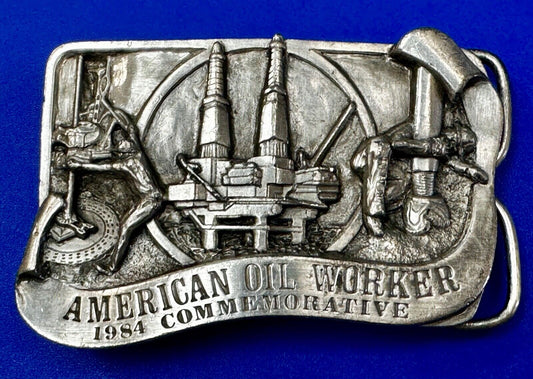 American Oil Worker 1984 Commemorative Arroyo Grande Belt Buckle