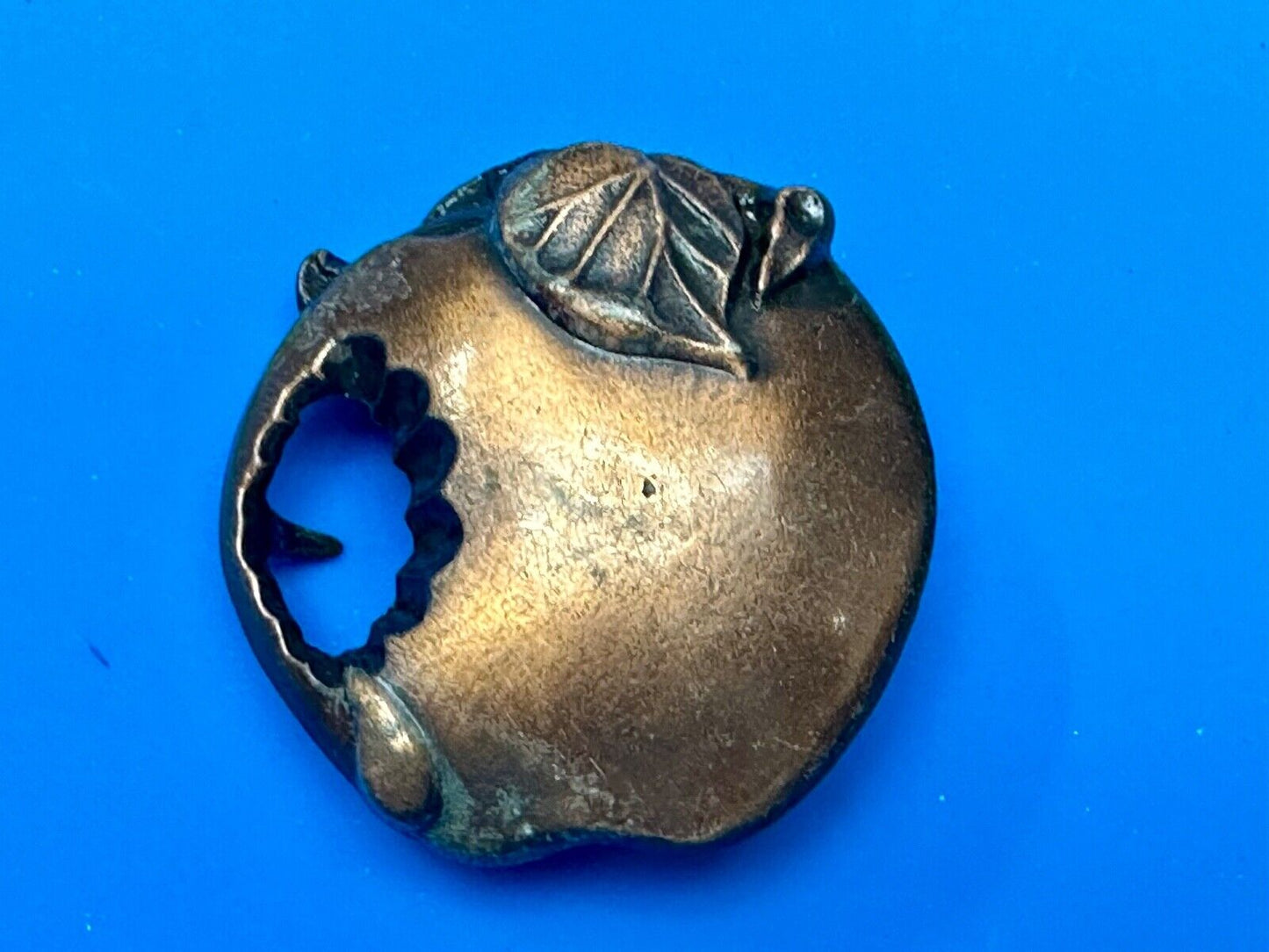 Apple with a bite taken out of it!   Vintage figural Belt Buckle