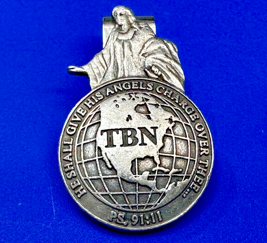 TBN Religious Money Clip - He Shall Give His Angels Charge Over Thee Scripture