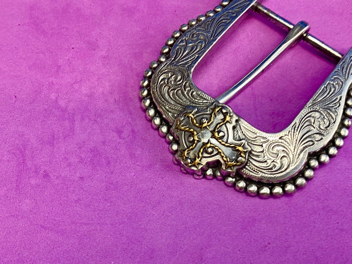 Vintage flower swirl dress western cowgirl belt buckle 