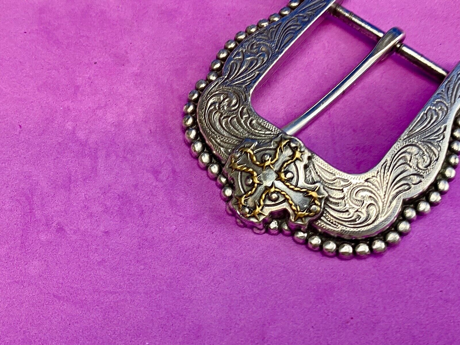 Vintage flower swirl dress western cowgirl belt buckle 