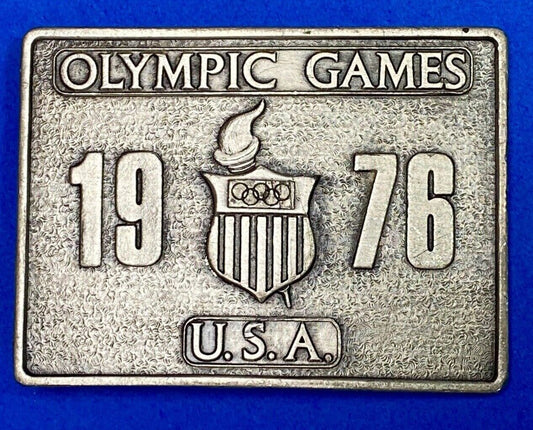 Vintage 1976 Olympic Games Commemorative Belt Buckle By Bergamot Brass Works 
