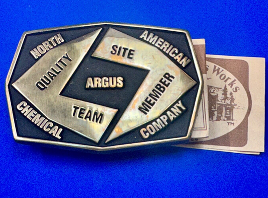 Aegius North American Chemical Company team member brass Anacortes belt buckle