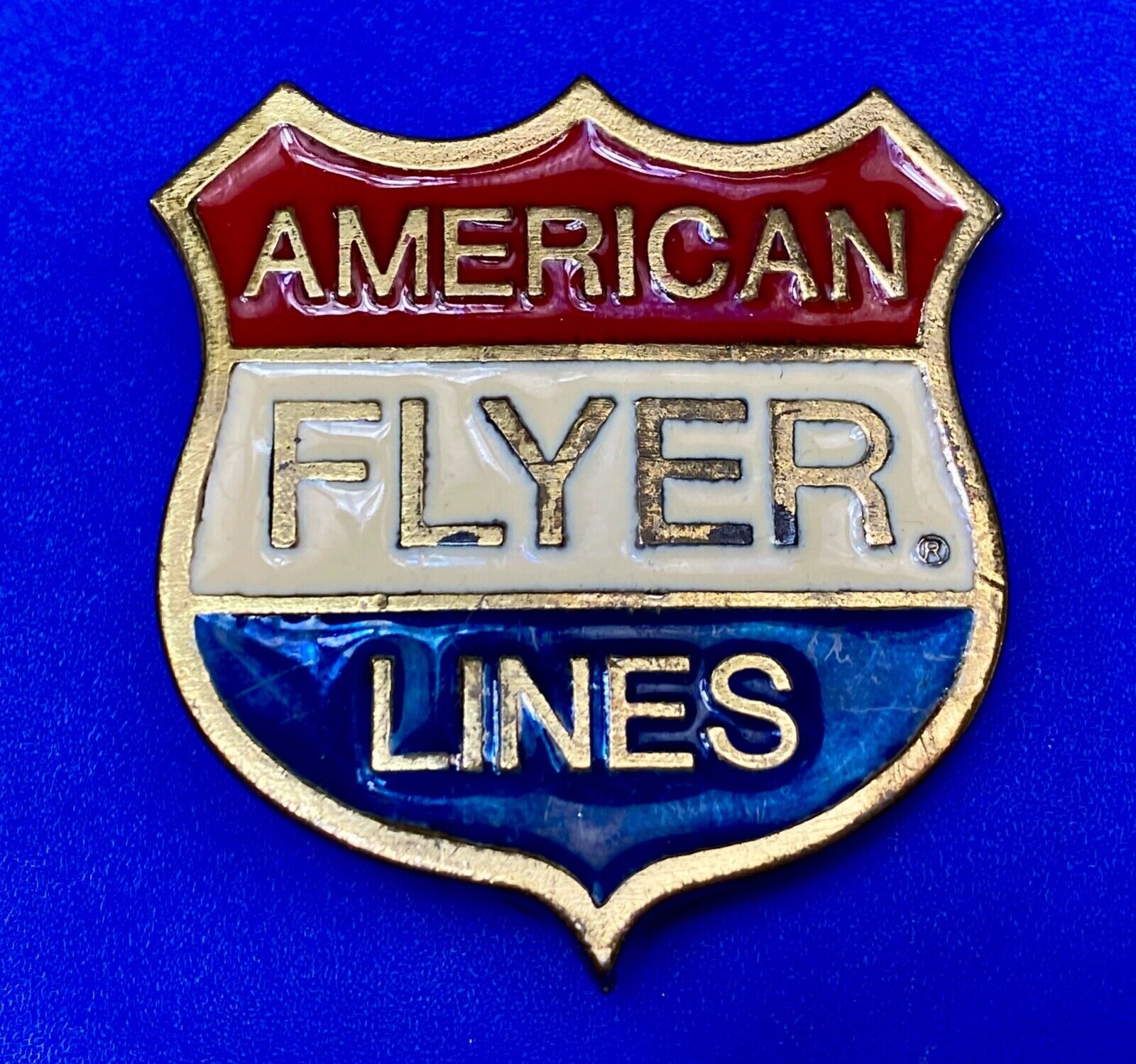 American Flyer Lines Train Locomotive Badge shaped great American belt buckle