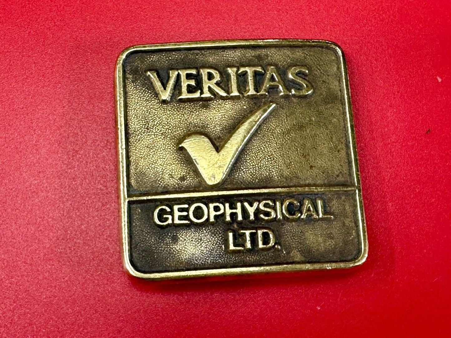 Veritas Geophysical Ltd CGG Alberta Canada vintage adverting belt buckle