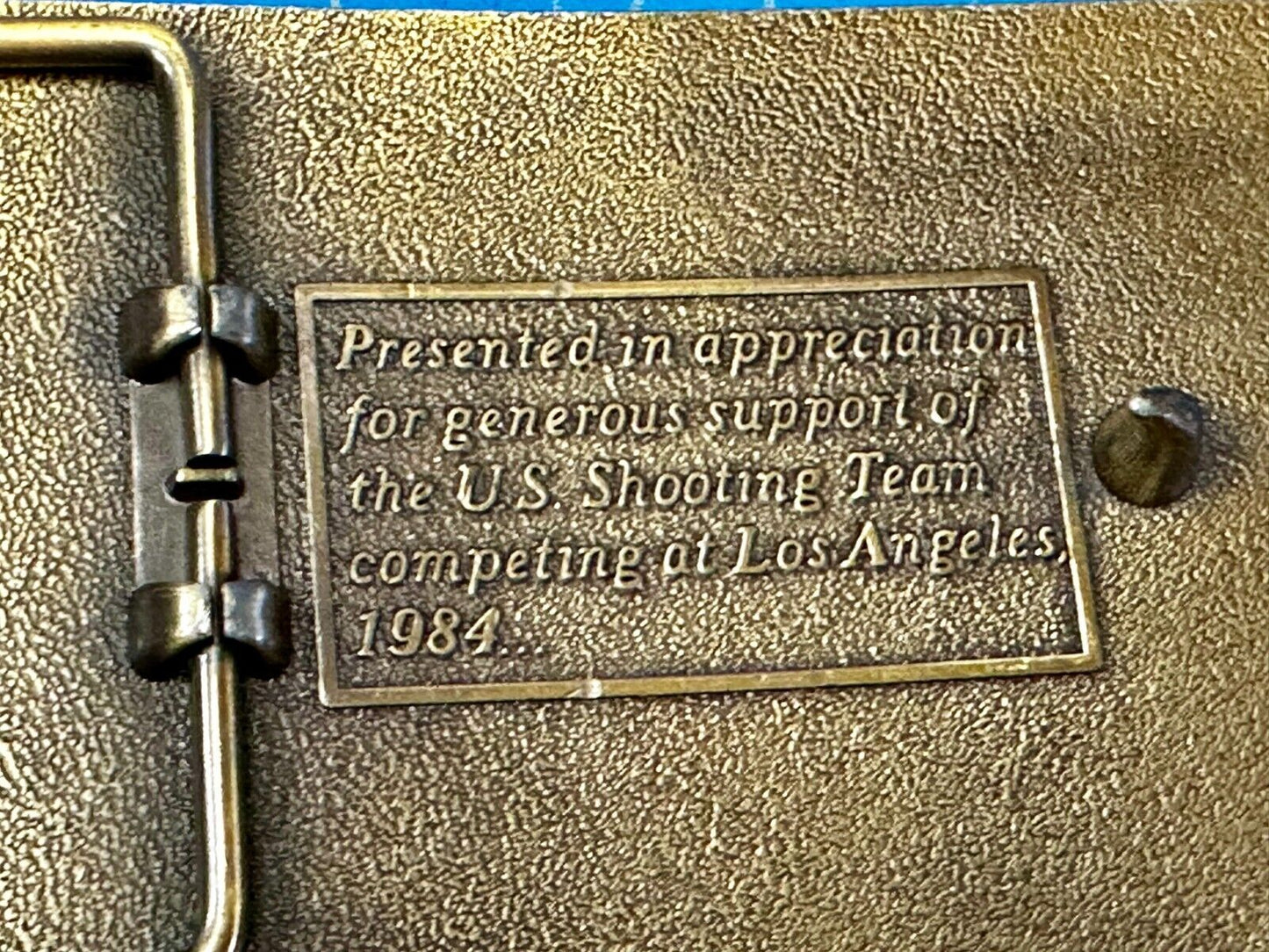 US Shooting Team Los Angeles 1984 Aiming for Olympic Gold NOS Belt Buckle