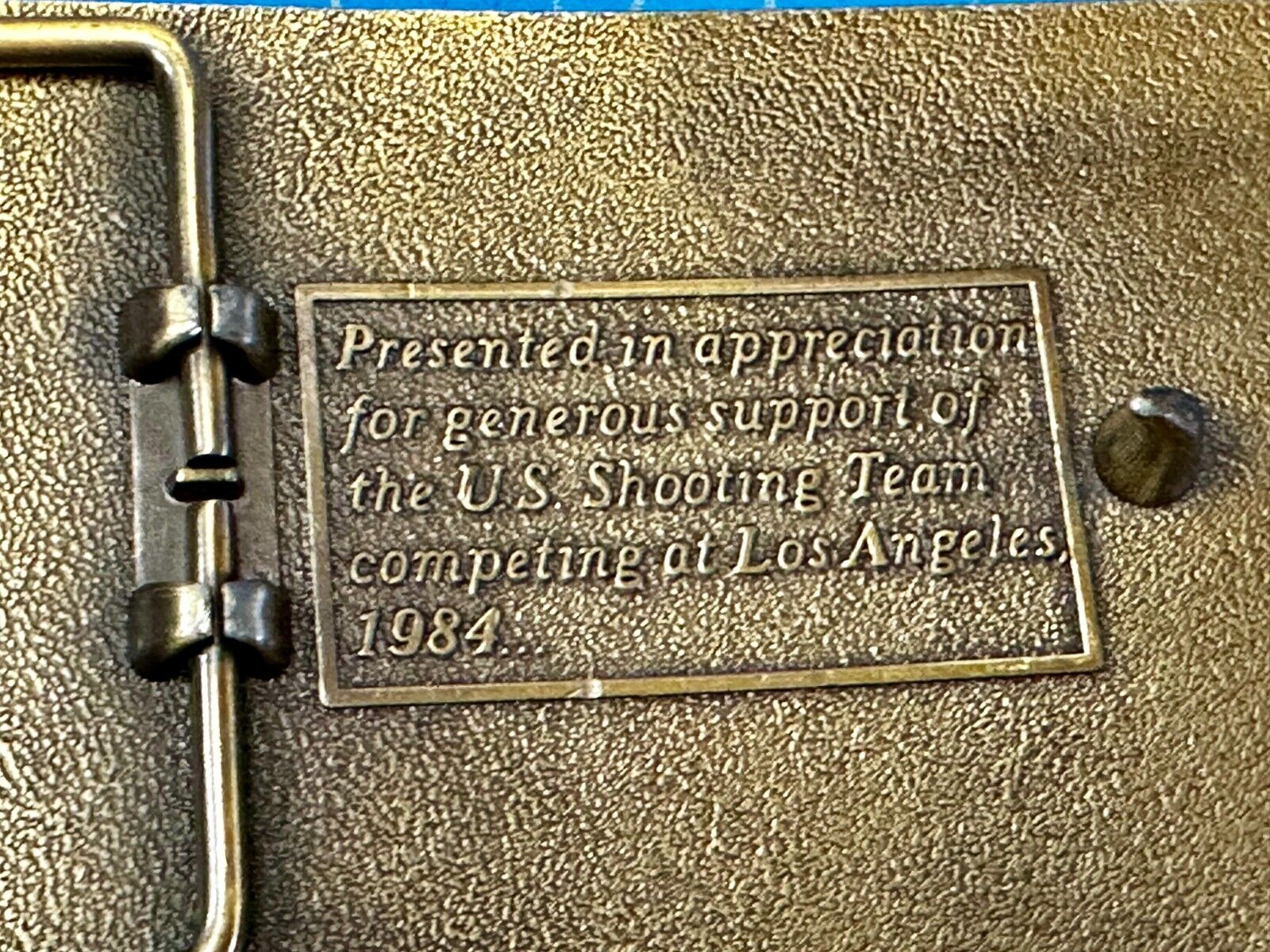 US Shooting Team Los Angeles 1984 Aiming for Olympic Gold NOS Belt Buckle
