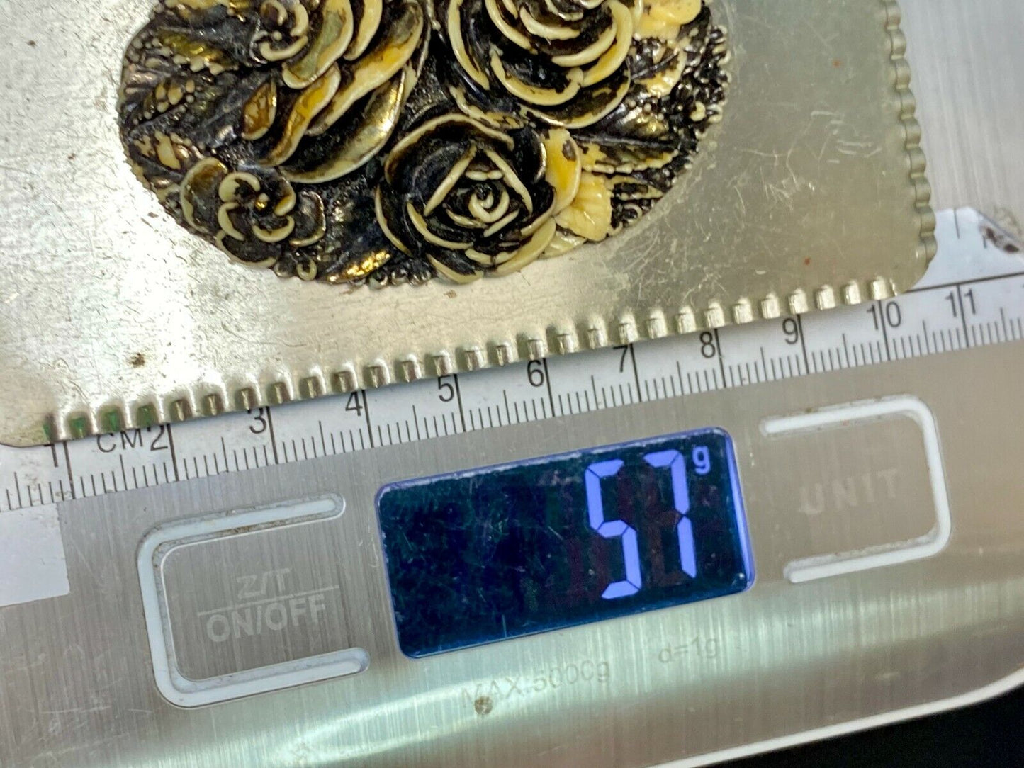 Antique Flower Theme Belt Buckle To Repair!