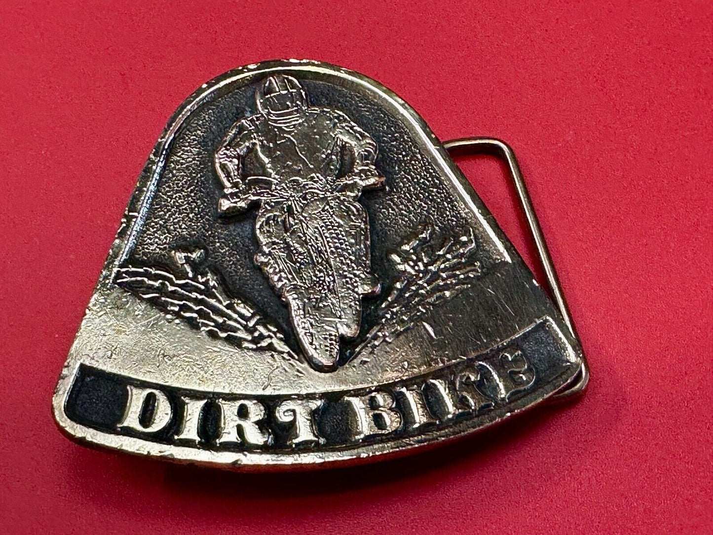 Vintage 1975 Dirt Bike Adzes sporting biking motorcycle belt buckle