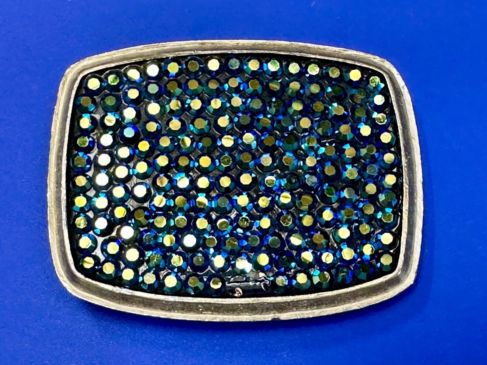 USA made Rhinestone covered retro vibe Belt Buckle