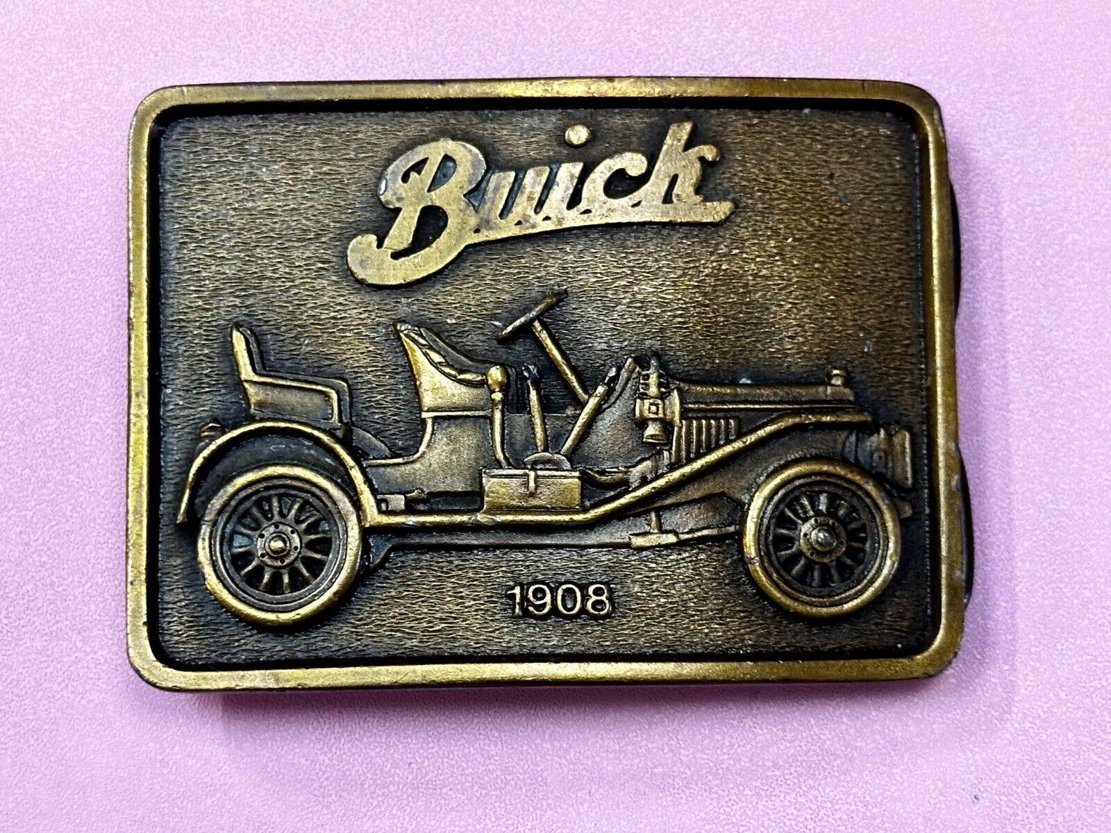 1908 BUICK Car Collectors Vintage 1975 Belt Buckle by Bergamot Brass Works