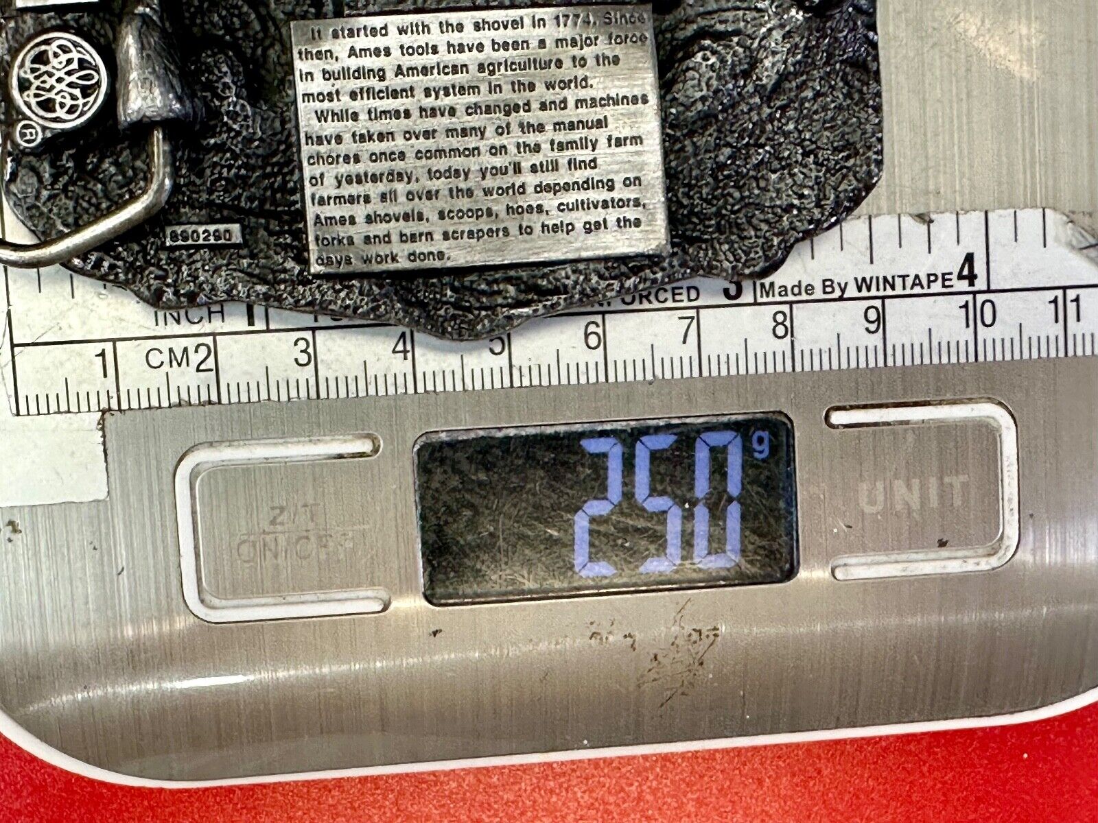 Ames Tools, helping America Grow 1989 Siskiyou Belt Buckle Lawn & garden supply