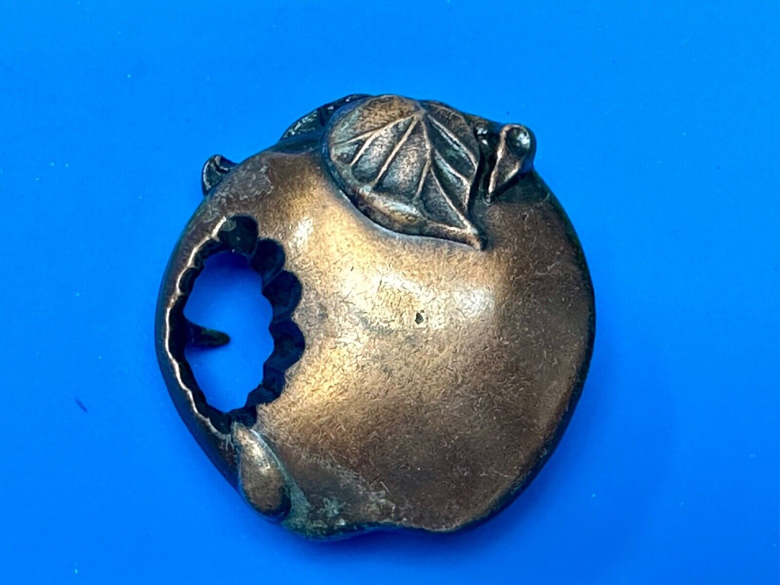 Apple with a bite taken out of it!   Vintage figural Belt Buckle