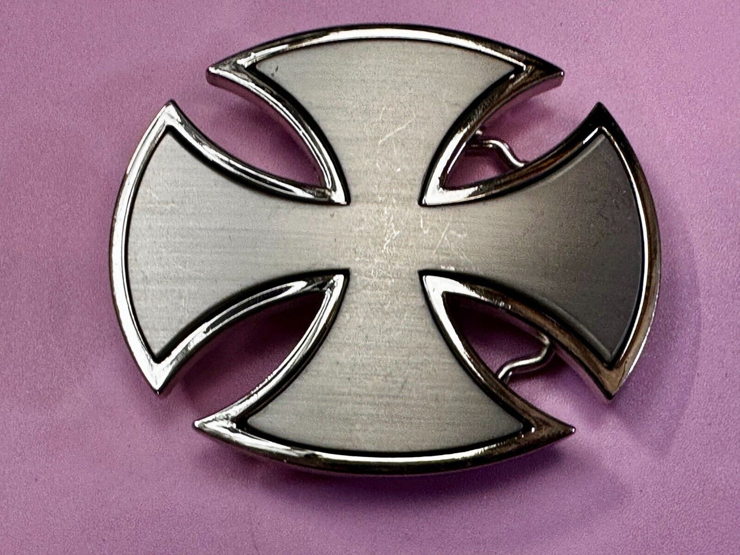 Celtic Maltese Iron Crusader Cross Religion Silver Color Cutout Punk Belt Buckle