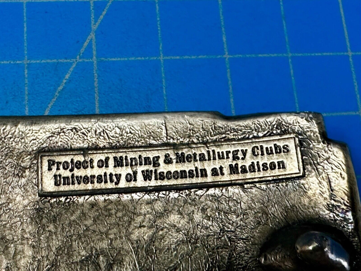UW Badgers Belt Buckle  Mining Metallurgy Clubs University of Wisconsin Madison