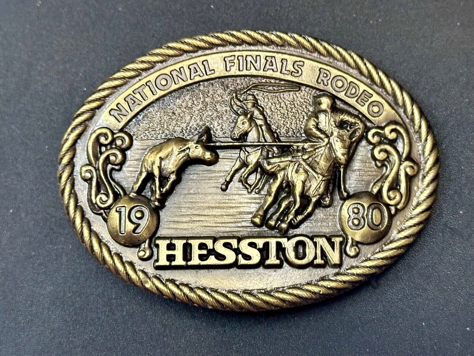 1980 Hesston National Finals Rodeo NFR Collectors Rodeo Cowboy Belt Buckle