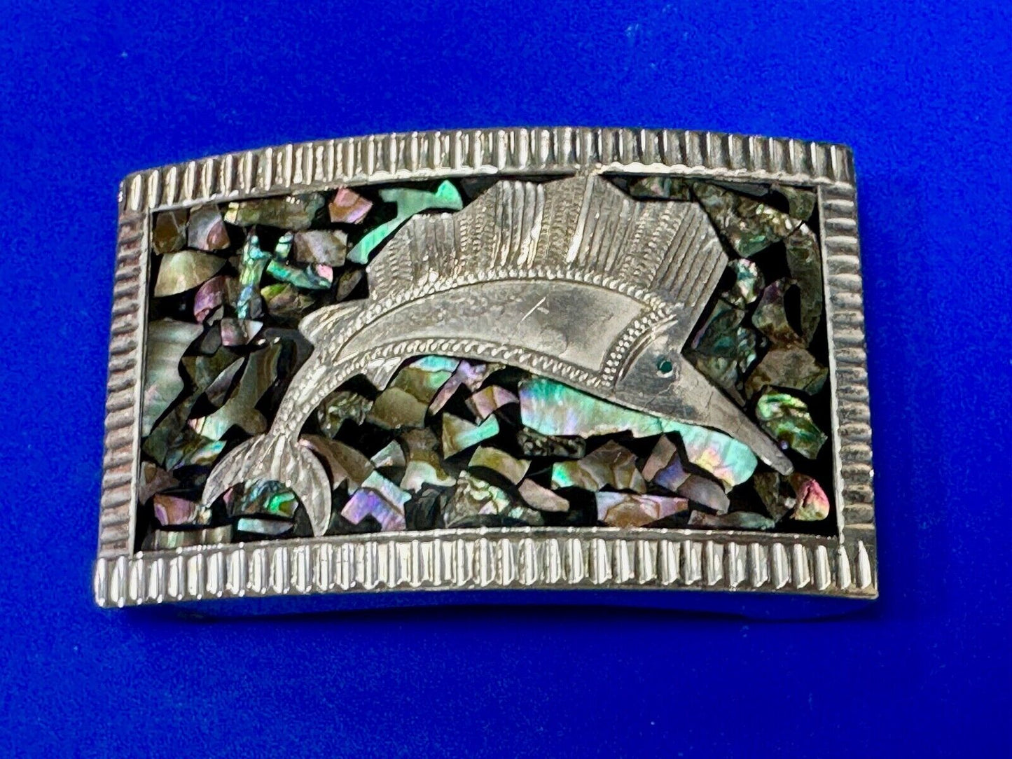 Abalone Shell Swordfish!  QUALITY Sterling 925 Plata Jalisco V.H.L.C Guad Mex