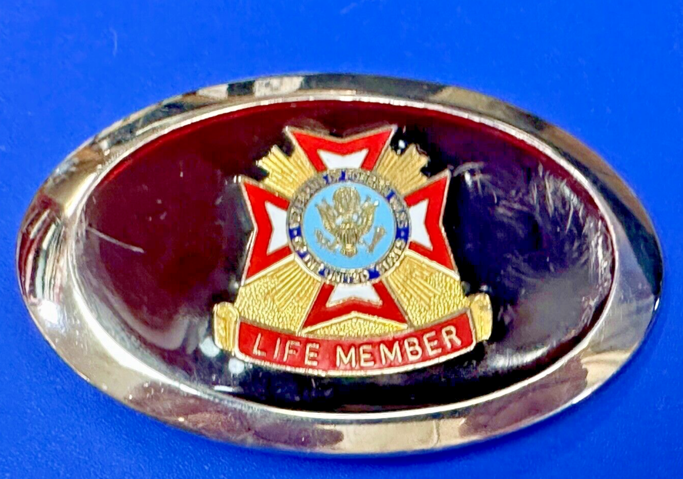 Veterans of Foreign Wars vintage LIFE member belt buckle