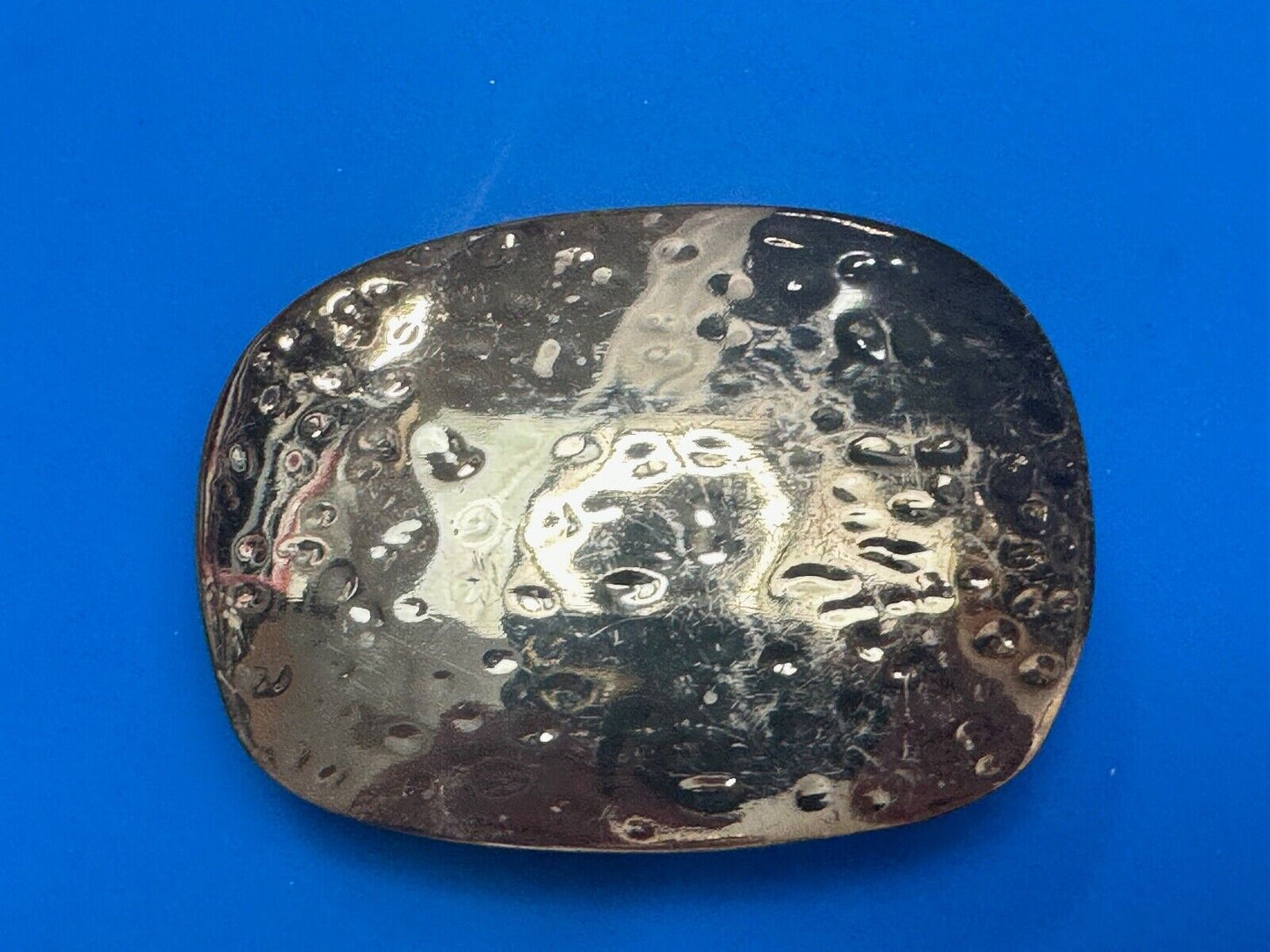 Vintage Hammered Brass Tone artisan Belt Buckle