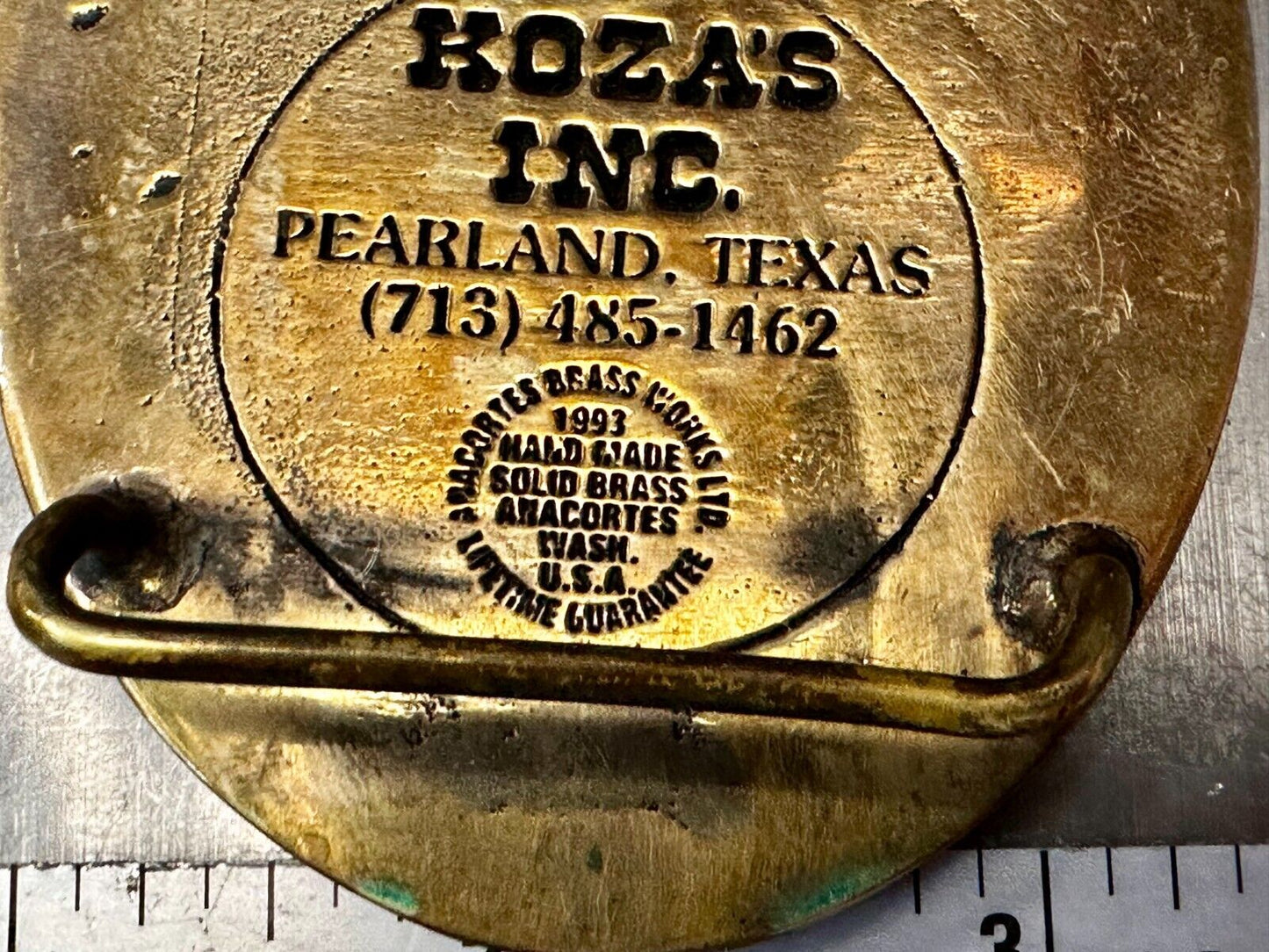 34-110 A Safe Years 1989-1993 W.V Safety Institute Award Koza's Inc Belt Buckle