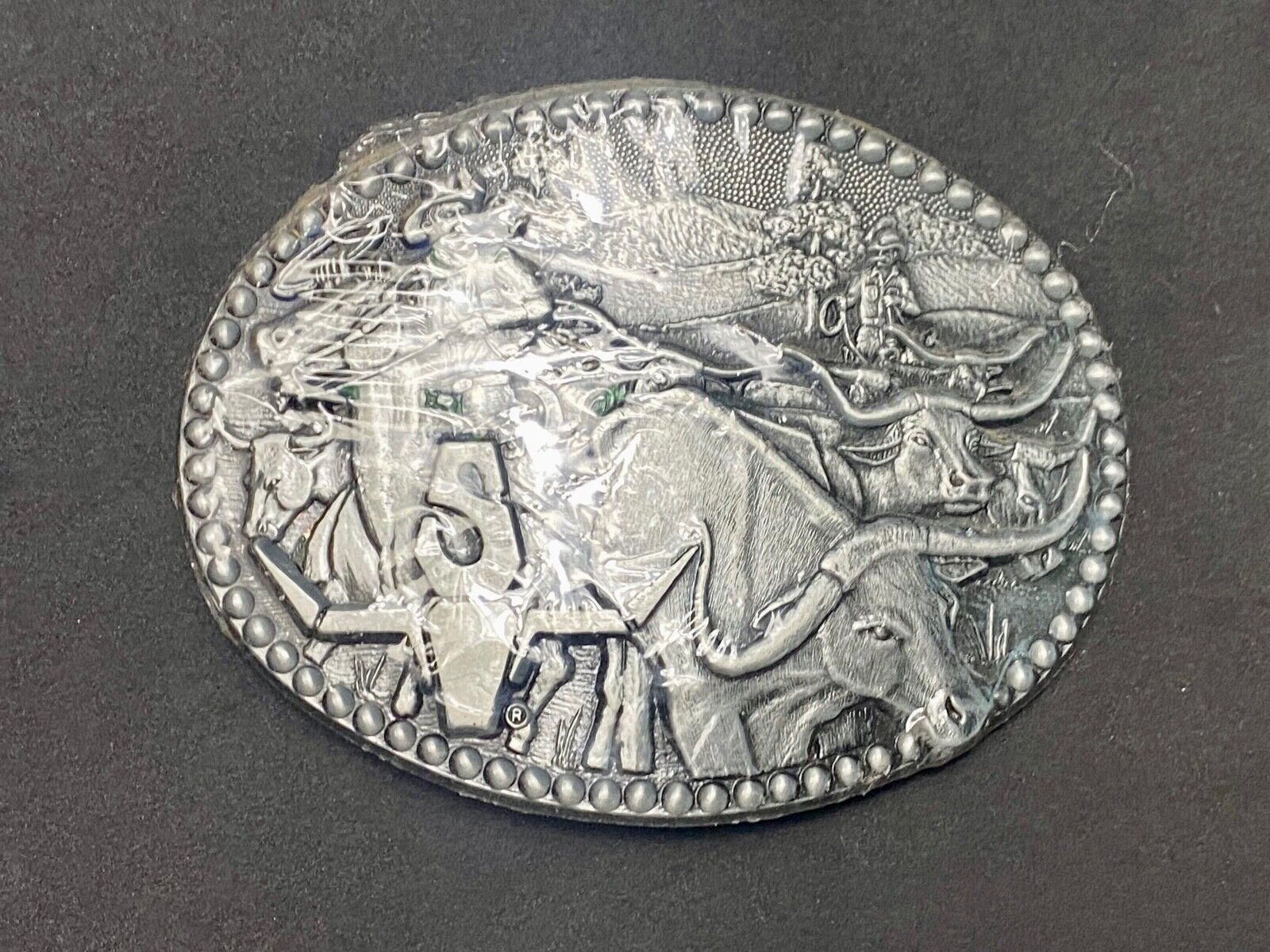 ADM Zee Series Cowboy Longhorn Steer Roping NOS Belt Buckle Award Design Medals 