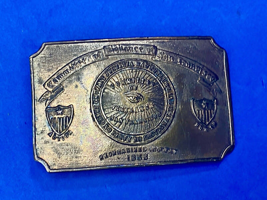  VINTAGE 70s COMMITTEE OF VIGILANCE,  SAN FRANCISCO CA BELT BUCKLE WY Studio Art