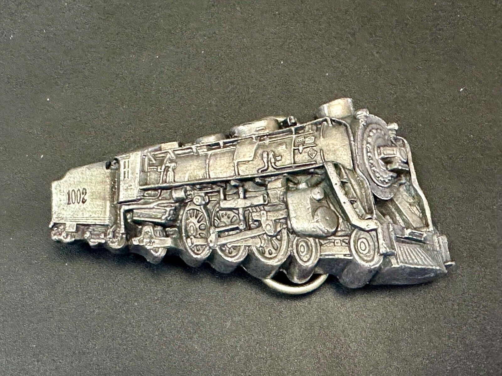 Train Rail Road Steam Engine RR vintage 1978 Bergamot Brass Works belt buckle