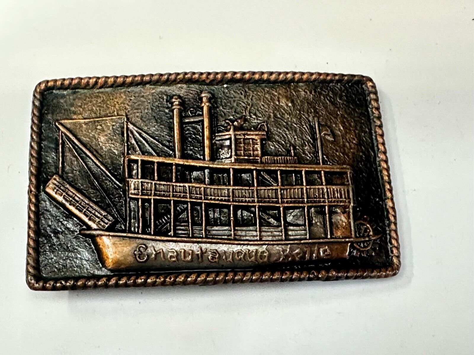 Auto People Ferry - Nautical Boat Ship Vintage dimensional Belt Buckle