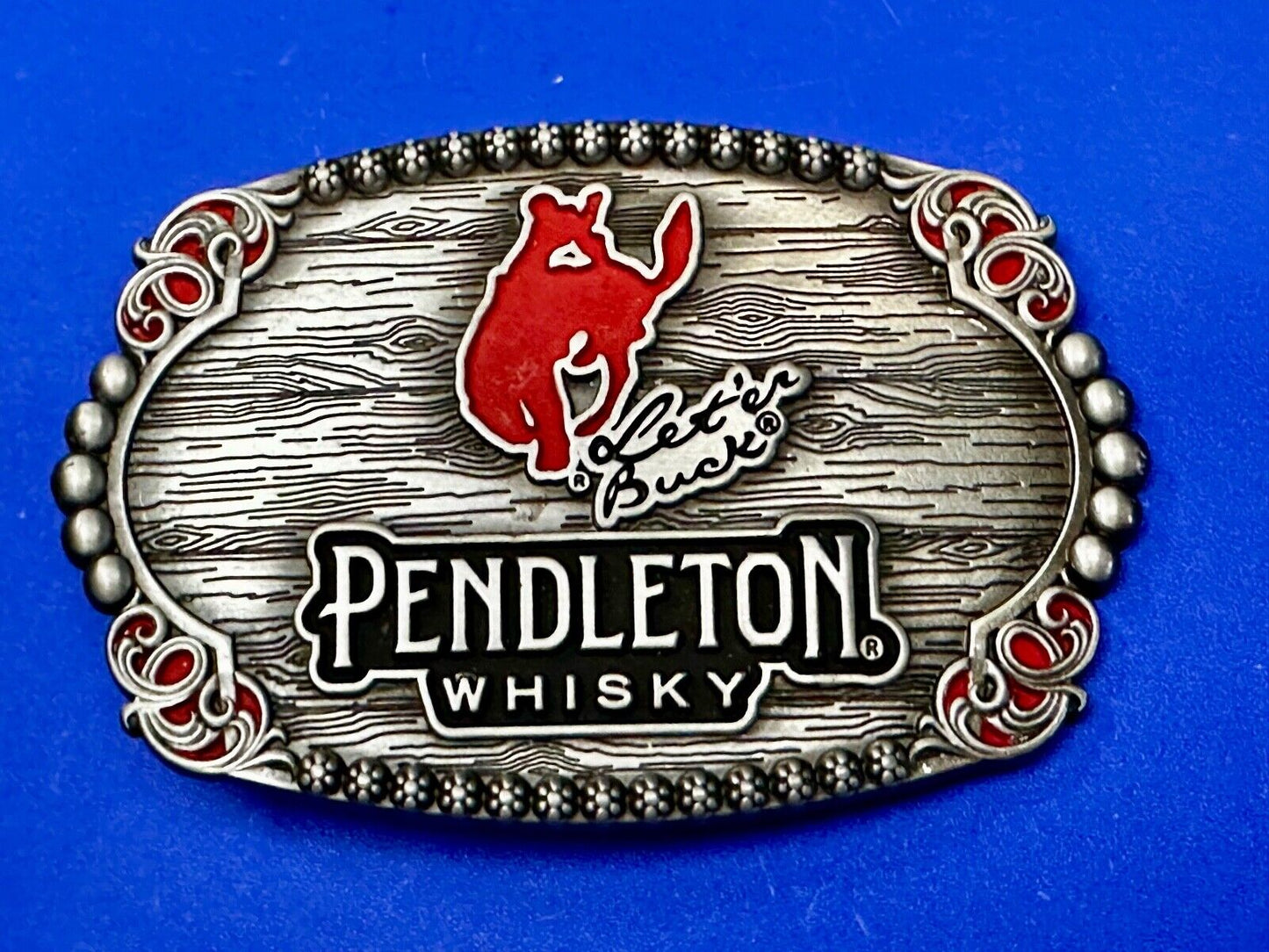2023 Pendleton Whisky Let'er Buck Montana Silversmith Rodeo Cowboys Belt Buckle