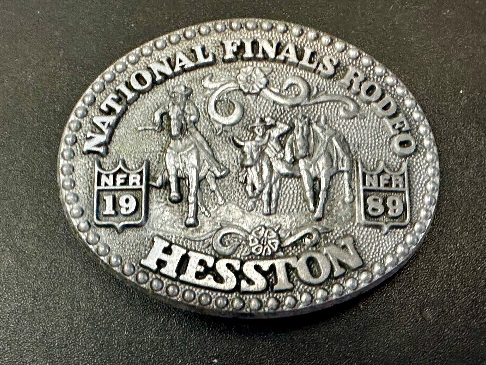 1989 Youth Size Hesston National Finals Rodeo NFR Limited Edition Belt Buckle