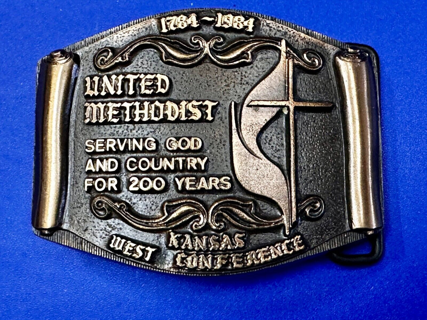 United Methodist Church Kansas West Conference 200Years Solid Bronze Belt Buckle