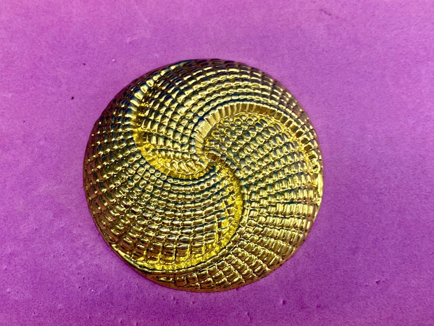 Vintage gold tone circle swirl scarf sash clip purse shoe belt buckle 