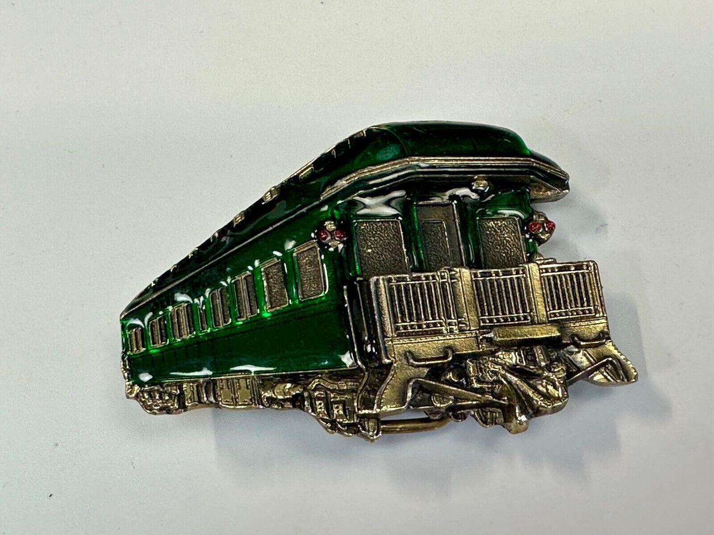 1980 Pullman Train RR Railways collectors GREEN - Great American belt buckle co